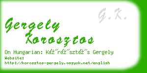 gergely korosztos business card